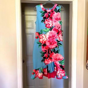 Vince Camuto Blue and Pink Floral Dress